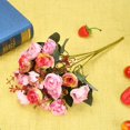 thumbnail image 3 of 5pcsx21 Cabezas Ramo Rosas Artificiales Flores Secas Falsas (rosa Roja), 3 of 5
