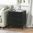 thumbnail image 6 of Eumyviv Black Nightstand, Wood Beside Table with 3 Drawers Farmhouse Side Table for Bedroom Living Room, Black H0147, 6 of 8