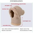 thumbnail image 5 of Women's Knitted Hat in Autumn and Winter, 3 in 1 Cold Resistant Hat, Wind-Resistant Scarf Hat Face Mask Hooded Scarf, 5 of 6