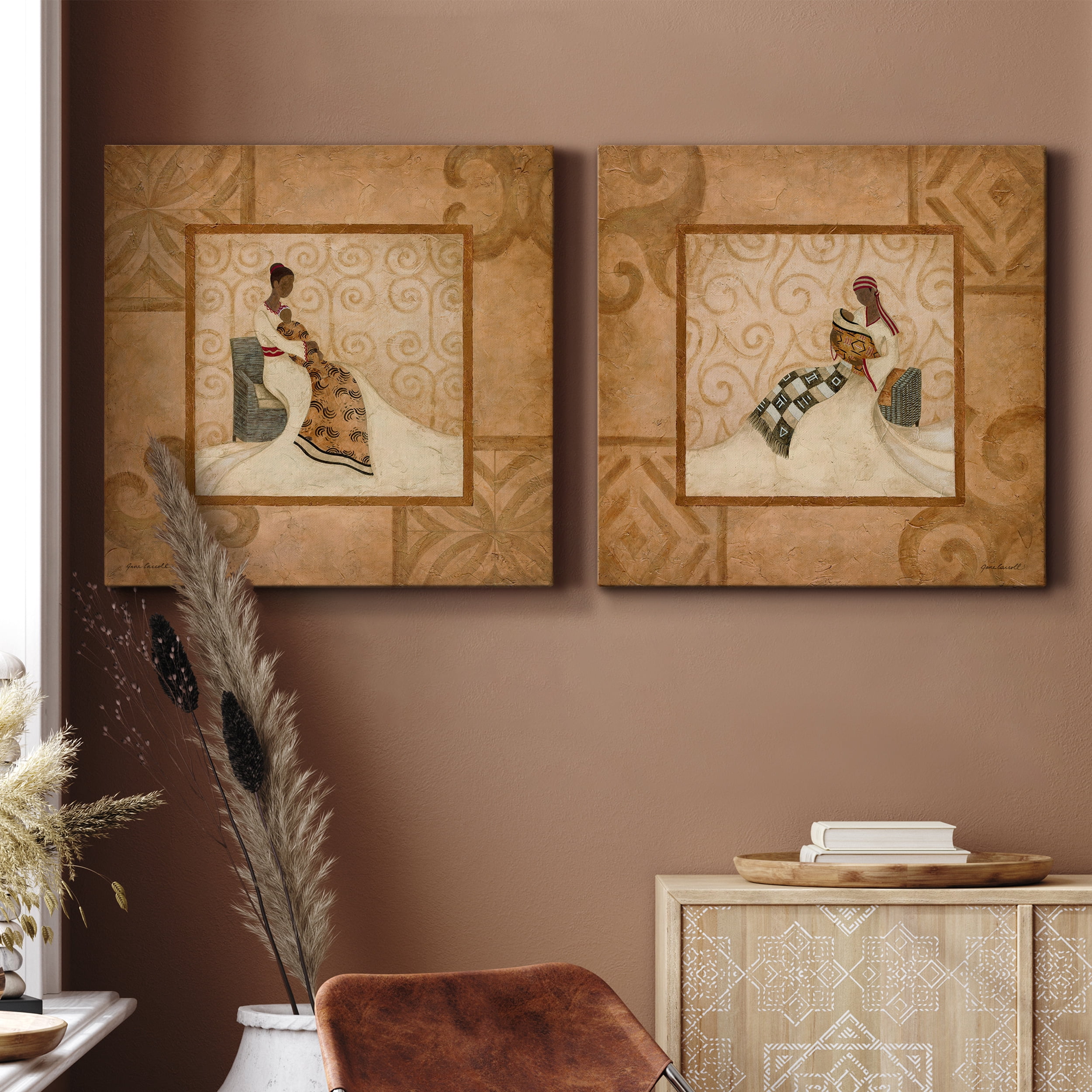 A Mother's Touch - Premium Gallery Wrapped Canvas - Ready to Hang Set of 2 - 40 x 40 Each