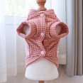 thumbnail image 4 of Xmarks Dog Sweater Dress - Plaid Pattern - Pet Sweater Cat Knitted Dress with Leash Hole for Small to Medium Dog and Cat Pink Skirt 4.4-6lbs, 4 of 12