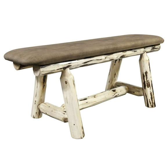 Montana Woodworks MWPSB4BUCK Montana Plank Style Bench, 45 in. with Buckskin Upholstery