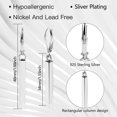 thumbnail image 5 of Alexcraft Minimalist Dangle Drop Earrings for Women - Sterling Silver Vertical Drop Dangle Earrings - Hypoallergenic Simple Geometric Jewelry for Women Teenage, 5 of 7