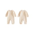 thumbnail image 2 of RUINIXCW Newborn Baby Girl Hospital Going Home Outfit Knit Sweater Romper Infant Girls Spring Fall Winter Clothes Solid Eyelet Long Sleeve Jumpsuit, 2 of 10