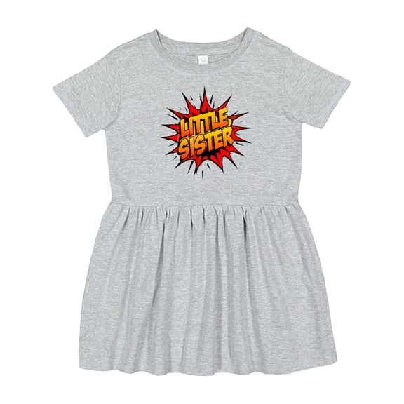 Inktastic Little Sister Super Hero Girls Toddler Dress