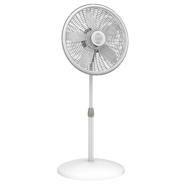 Lasko Elegance and Performance 18" 3-Speed Oscillating Pedestal Fan, White, 1820