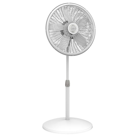 Lasko Elegance and Performance 18" 3-Speed Oscillating Pedestal Fan, White, 1820