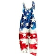 thumbnail image 3 of QATAINLAV Women's Casual Loose American Flag Graphic Jumpsuits Summer Sleeveless Wide Leg Linen Long Rompers 4th of July One Piece Overalls with Pockets Red S Lightning Sale, 3 of 6