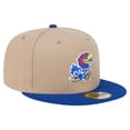 thumbnail image 3 of Men's New Era  Khaki Kansas Jayhawks Two-Tone 59FIFTY Fitted Hat, 3 of 5
