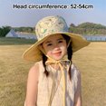 thumbnail image 2 of Sombrero de pescador con protección solar de doble cara para niños, de 52 a 54 cm de circunferencia, de verano, de ala grande, antiultravioleta, amarillo, 2 of 5