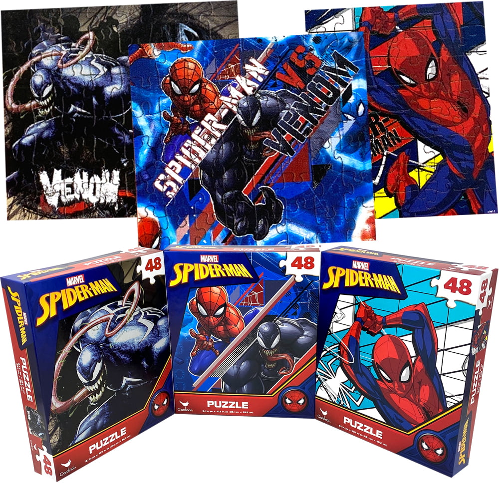 3 Pack New Marvel Spiderman Puzzle To Go 48pc 