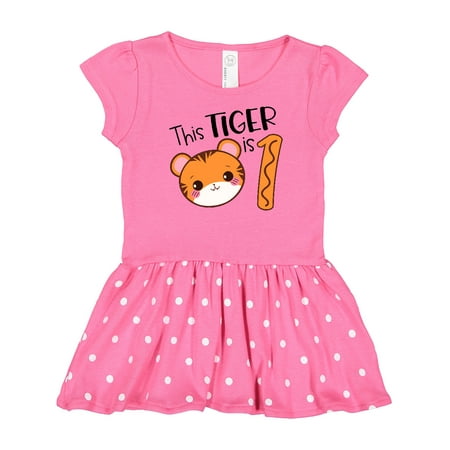 

Inktastic This Tiger is 1 Cute Smiling Baby Tiger Gift Baby Girl Dress