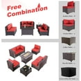 thumbnail image 4 of Gotland 8 Pieces Outdoor Patio Furniture Set with 43" Propane Fire Pit Table, PE Rattan (Red), 4 of 8