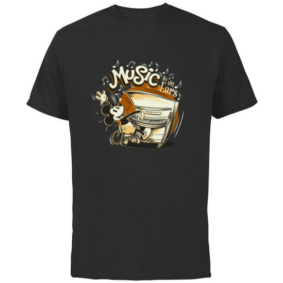 Disney Mickey Mouse Vintage Music To My Ears - Short Sleeve Cotton T-Shirt for Adults - Customized-White