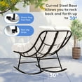 thumbnail image 4 of JUSTLET Outdoor Rocking Chair with Ottoman, Patio Rocker Egg Recliner Chair Indoor Comfy Reading Chair Set, Beige, 4 of 7