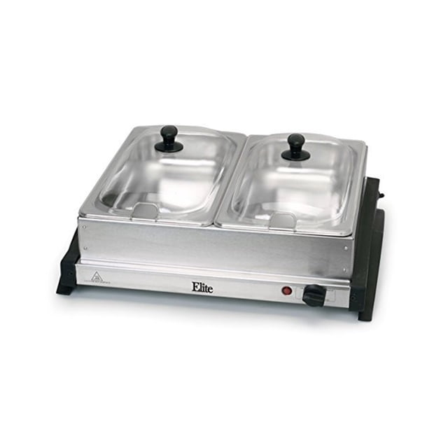 Bufetera Electrica Elite Gourmet EWM-6122SC 2 Divisiones Acero Inoxidable 1 L