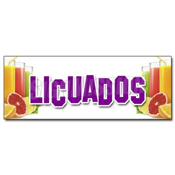 12" LICUADOS DECAL sticker smoothie fruit blended beverage latin cold ice