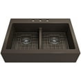 thumbnail image 3 of BOCCHI 1501-004-0127 Apron Fireclay 34" 50/50 Double Kitchen Sink Matte Black, 3 of 7