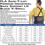 FLA Orthopedic 70-1101SBLK Safe-T-Lift LX Working Back Support, Extra Small Black