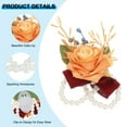 thumbnail image 3 of Uxcell Wedding Wrist Corsage, 6 Pcs Prom Party Artificial Flower Wrist Corsage, Orange, 3 of 6