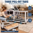 thumbnail image 3 of Aivituvin 62"L Outdoor Rabbit Hutch Indoor Rabbit Hutch Weatherproof Bunny Cage on Wheels Large Guinea Pig Cage with Run Removable Pull Out Tray, 3 of 9