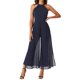 thumbnail image 2 of INSPIRAR CHIC Mono Elegante de Mujer con Cuello Halter Sin Mangas Mono Formal de Pierna Ancha L Azul Oscuro, 2 of 6