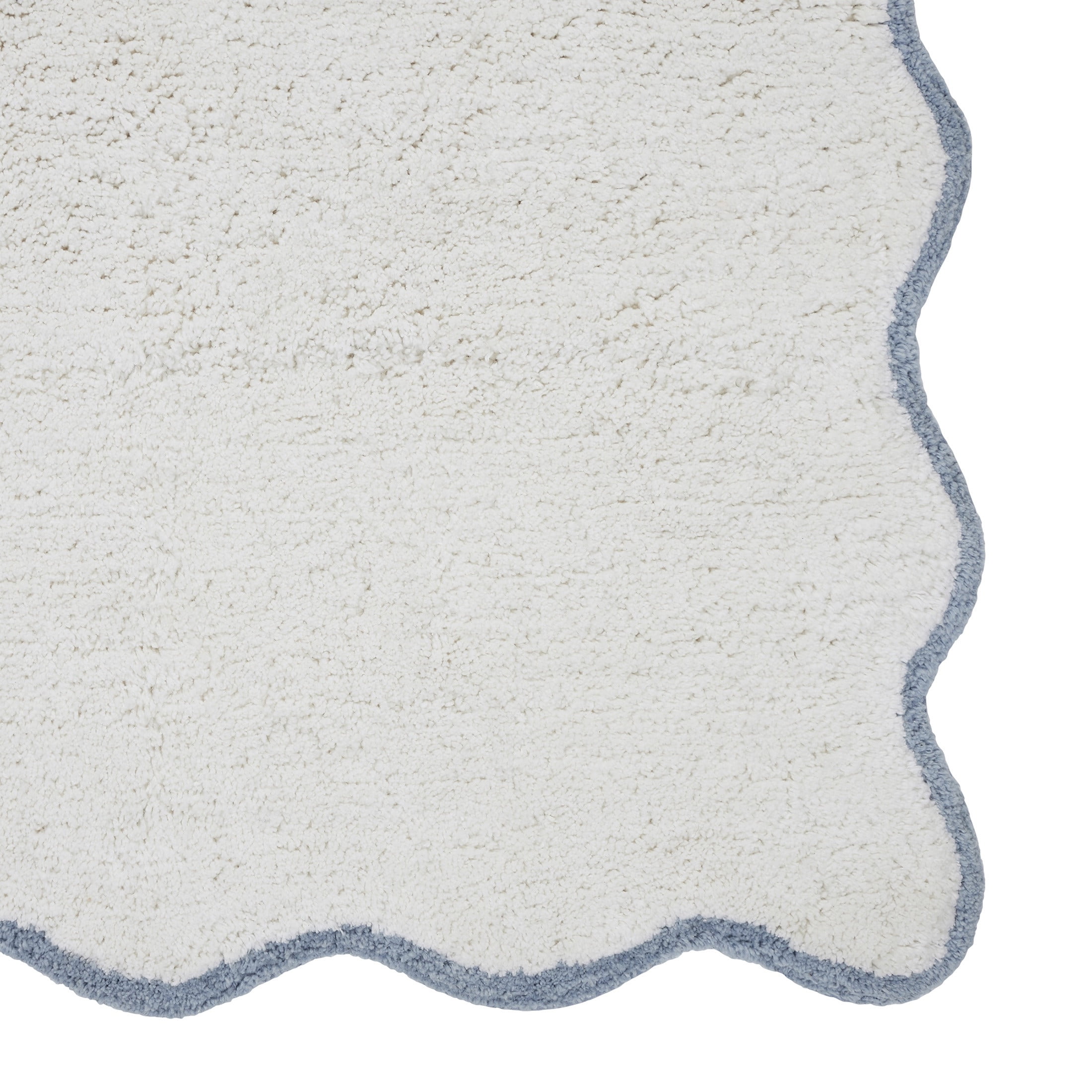 VCNY Home Scallop Dusty Blue Cotton Bath Rug Runner, 24" x 60"