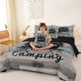 thumbnail image 4 of Catabedysis Rustic Camping 7-Piece Twin Bedding,Camper Silhouette Print Bedding Comforter Set For Boys,Multicolor,Black Reversible, 4 of 7