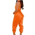 thumbnail image 4 of Puntoco Womens Clearance Jumpsuits Overalls with Suspenders and Printing Casual Jumpsuit Orange, 4 of 9