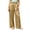 Gold plus size wide leg pants a1, variant on Cagogo Women Plus Size Wide Leg Elastic Waist Flowy Lounge Pants Loose Long Palazzo Pants Casual Travel Work Clothes Solid Vacation Outfits, Black L