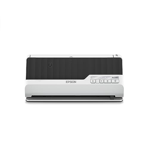 Escáner de documentos compacto de escritorio Epson DS-C490 dúplex con alimentador automático de documentos (ADF)