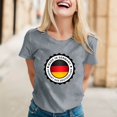 thumbnail image 2 of YDLCAFD T-Shirts pour Femmes Col en V Fanggo Mode Décontractée Imprimé Mignon Col Rond Manches Courtes, 2 of 7