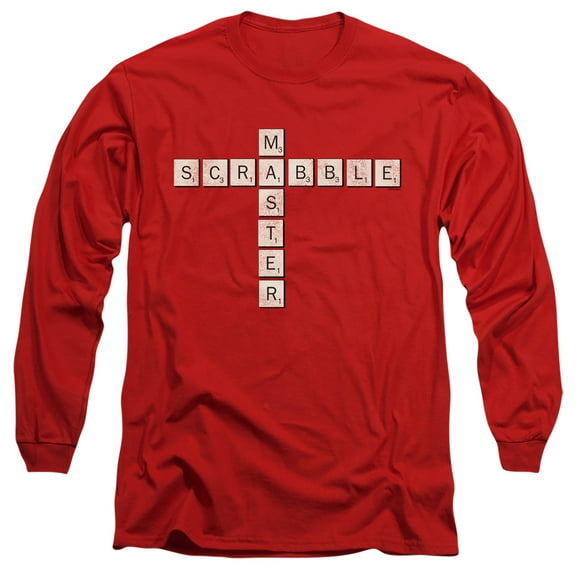 Scrabble Scrabble Master Long Sleeve Adult 18/1 T-Shirt Red