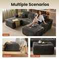 thumbnail image 6 of Ovios Oversized Ottoman Footrest for Sofa Large Plush Corduroy Pouf Ottoman Coffee Table Rectangle Floor Bench Extra Seating for Living Room, No Assembly, Gray, 6 of 8