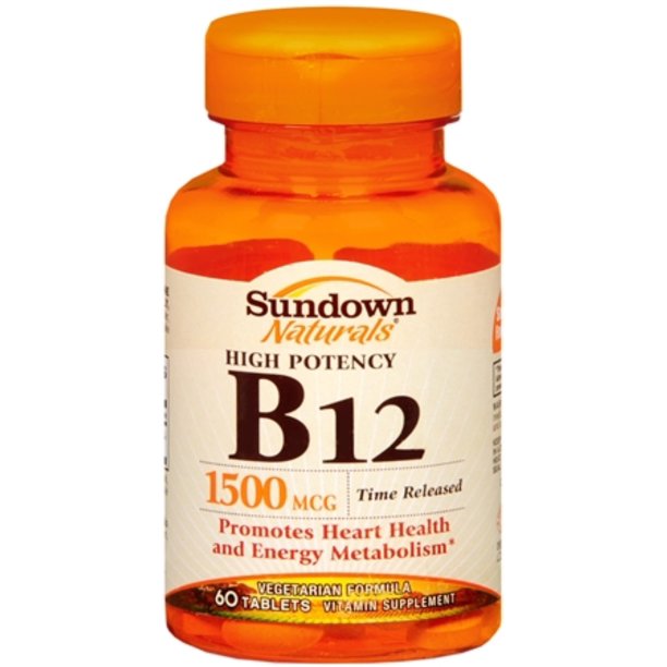 3 Pack Sundown B12 1500 mcg Tablets Time Release 60 Tablets