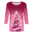 thumbnail image 5 of LSLJS Christmas Shirts for Women Plus Size 3/4 Sleeve T-Shirts Funny Christmas Tree Printed Graphic Tees Tops, Gifts for Women, S-5XL, 5 of 6