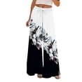 thumbnail image 6 of kaondbfi Dress Pants Women Petite High Waisted Wide Leg Summer Beach Vacation Women's Pants Casual Trousers, 6 of 8