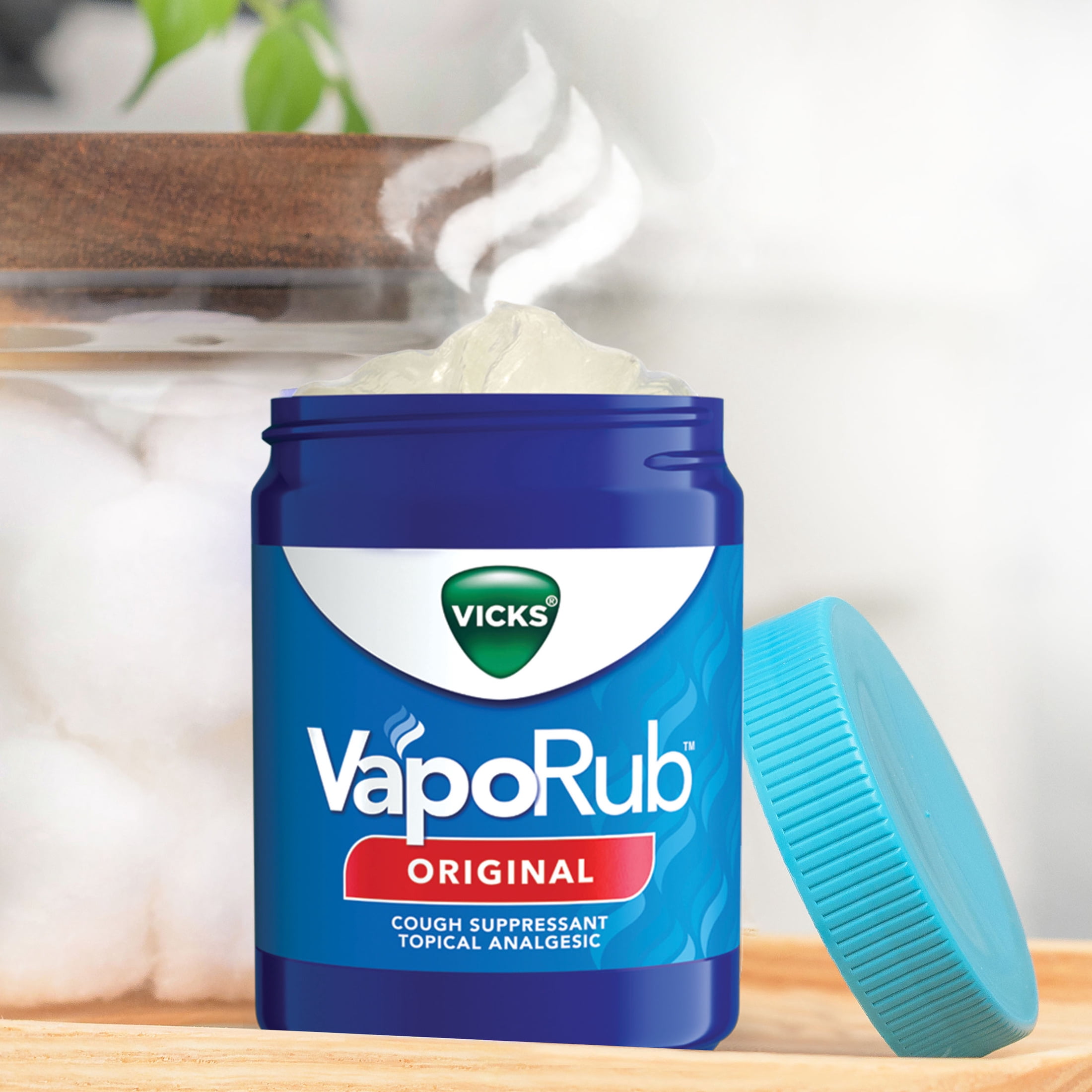 Vicks Vaporub Cough Suppressant Chest Rub Ointment, Original, 6 oz