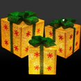 thumbnail image 2 of Set of 3 Sparkling Gift Boxes with Bows LED Lighted Christmas Home Garden Yard Art Decorations, 2 of 6