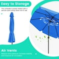 thumbnail image 6 of JUSTLET 9ft Outdoor Patio Umbrella with Push Button Tilt and Crank Sysytem, Round Umbrella for Garden, Poolside, Deck and Backyard, Royal Blue, 6 of 9