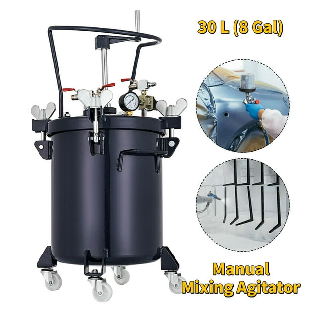 10L 30L Pressure Paint Pot Tank Spray Gun Sprayer Pressure Regulator Manual Auto Air Mixing Agitator For Industrial Paint