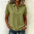 thumbnail image 5 of TGSLY Women's Work Golf Shirts Soft Breathable Collared Short Sleeve Tops Relaxed Dressy Casual Half Button Down Solid Color Blouses S, 5 of 7