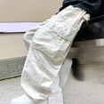 thumbnail image 4 of YunPes Boys Baggy Cargo Pants Lightweight Quick Dry Crinkled Wide Leg Pants Trendy Youth Handsome Streetwear Bottoms with Flap Pockets, 4 of 6