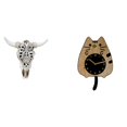 thumbnail image 1 of Adorno Colgante De Pared Con Forma De Cabeza De Vaca Y Gato, Escultura Artística, Reloj Silencioso, Artesanía Para Oficina, Casa De Campo, Dormitorio, Cocina, Interior, Regalo De, 1 of 8