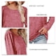 thumbnail image 5 of Camisa de manga larga para mujer Casual suelta Color sólido Agradable para la piel Cuello redondo Top de manga larga para primavera Otoño Invierno Rojo M, 5 of 6