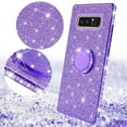 thumbnail image 2 of SOGA Diamond Bling Glitter Cute Phone Case with Kickstand Compatible for Samsung Galaxy Note 9 Case, Rhinestone Slim TPU Bumper with Ring Stand Girls Women Cover for Samsung Galaxy Note 9 (Purple), 2 of 5