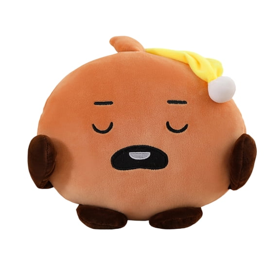 Sleepy Time Plush Collection with Nightcaps Soft Decorative Stuffed Doll Set for Bedtime Comfort Cute Cartoon Character Plushies for Home Decor Brown
