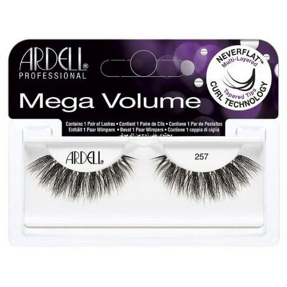 257 , Ardell Professional Mega Volume Lashes , Hair Scalp Skin Body - Pack of 1 w/ SLEEK Teasing Comb