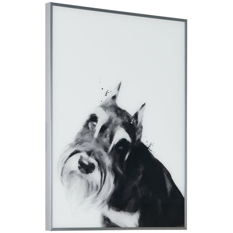 Empire Art Direct Saint Bernard Black and White Pet Paintings on Reverse  Printed Glass Framed Dog Wall Art, 24 x 18 x 1, Ready to Hang 