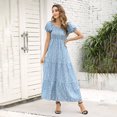 thumbnail image 2 of Yesfashion Womens Summer Spring Smocked Wedding Guest Maternity Maxi Dress Casual Short Sleeve Floral Long, 2 of 5